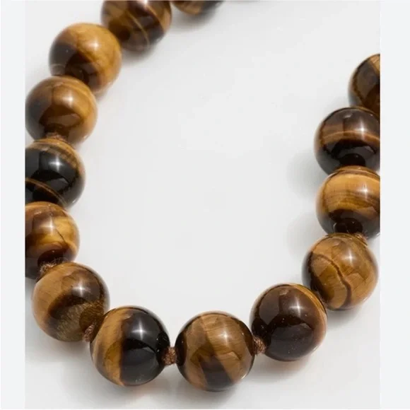 New! Tiger Eye Beaded Necklace (1043) NWOT - Picture 2 of 4